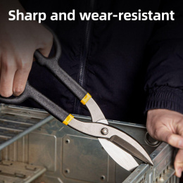 Ножницы по металлу прямые Deli DL25912 310мм, для резки холоднокатаного листа толщиной до 0,9мм и листа из нержавеющей стали толщиной до 0,6 мм