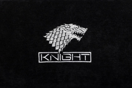 Кресло игровое KNIGHT Wolf, ткань, до 120кг, шарнирные подлокотники, черный/серый
