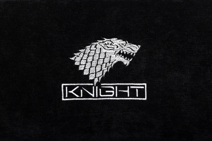 Кресло игровое KNIGHT Wolf, ткань, до 120кг, шарнирные подлокотники, черный/серый