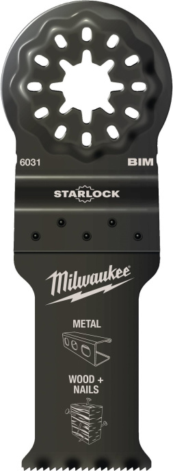 Полотно для мультитула Milwaukee 48906031 28x47мм биметаллическое, крепление Starlock, для дерева, металлических каналов и профилей, пластика