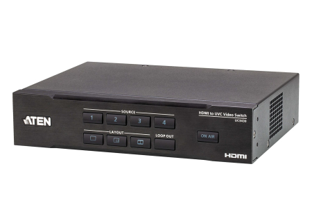 ATEN UC3430-AT-G Конвертер-микшер, HDMI+AUDIO USB-C, 4xHDMI+RCA 2xHDMI+USB-C, ~, DC 12V, ввод: 4096 x 2160 25p/30p/60p; 3840 x 2160 25p/30p/60p;вывод: макс. несжат. 2160p: 3840 x 2160 24p/25p/30p , [ATEN UC3430-AT-G]