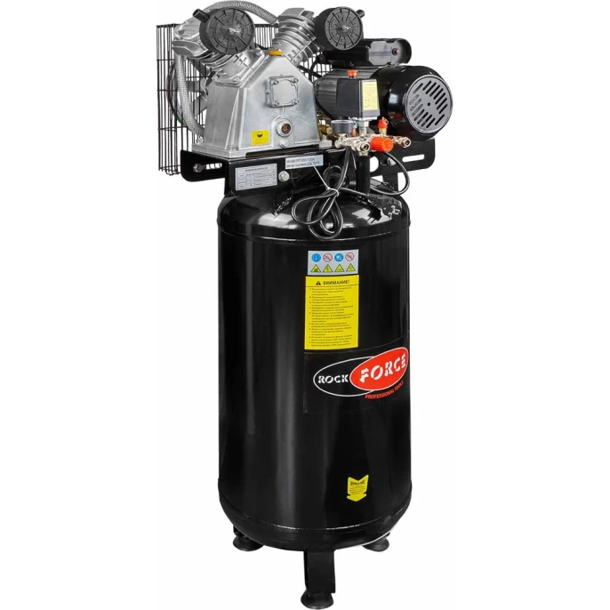 Компрессор 2-х поршневой с ременным приводом Rockforce вертикальный 2.2кВт, ресивер 100л, 250л/м, 220В RF-TB265-100[vertical](58441)