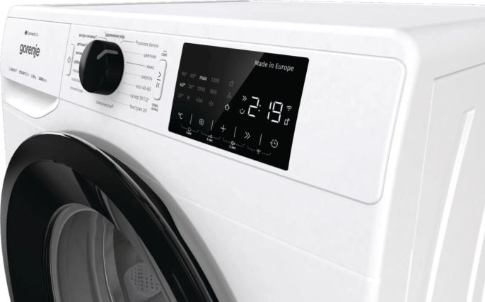 Стиральная машина Gorenje WPNEI94A1SWIFI/C, с фронтальной загрузкой, 9кг, 1400об/мин, с паром, инверторная