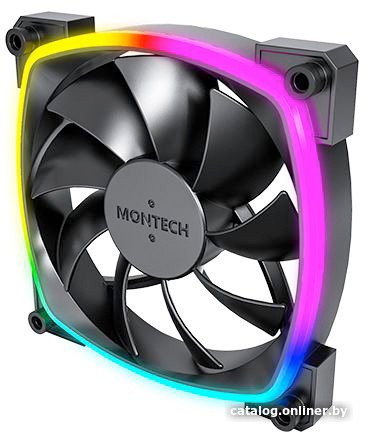 Вентилятор 120mm Montech AX120 PWM ARGB MNT-AX120-B / 4pin PWM + 5V ARGB / 120x120x25mm HDB / 800-1600rpm / Black