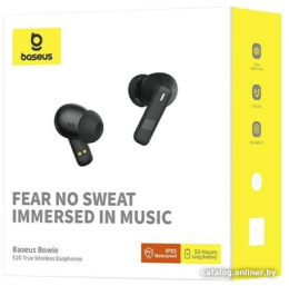 Наушники Baseus A00069700113-00 Bowie E20 True Wireless Earphones Cluster Black материал: ABS + PC, Bluetooth 5.3, время работы: около 6 часов, интерфейс зарядки: Type-C, время зарядки