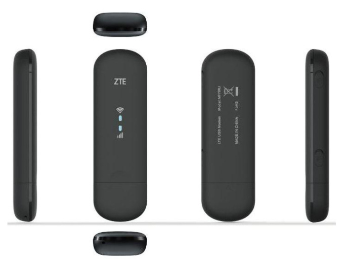 Модем ZTE MF79N 2G/3G/4G, внешний, черный