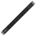 Блок розеток с кабелем с евровилкой ExeGate ServerPro PDU-19H809 Al-8C13-EU2.5CU (19", 1U, Алюминий, 8 IEC 320 C13, кабель с евровилкой VDE-250V-16A-3*1.5mm2, медь, 2.5 метра, индикатор питания, черный, RTL) EX280855RUS