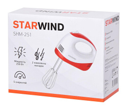 Миксер STARWIND SHM-251, ручной,  белый и коралловый