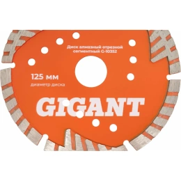 Диск алмазный отрезной сегментный с защитными сект, 125x22,2 мм сухая резка Gigant G-10352