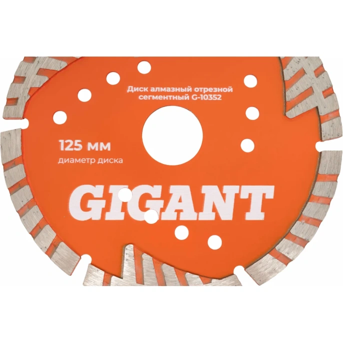 Диск алмазный отрезной сегментный с защитными сект, 125x22,2 мм сухая резка Gigant G-10352
