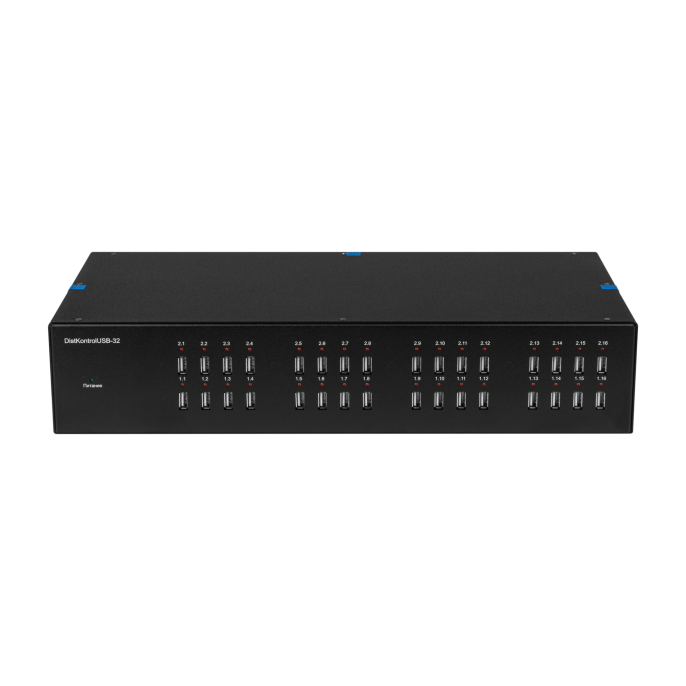 Управляемый USB over IP концентратор DistKontrolUSB-32 с 32 портами USB c 2 блоками питания / Ethernet 2 x 10/100/1000 Mb / Защитный модуль с замком