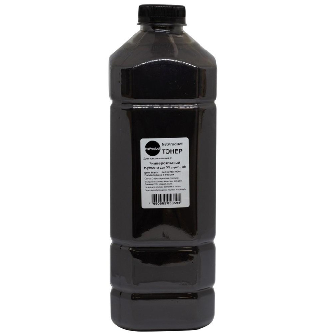 NetProduct Тонер для Kyocera универсальный до 35 ppm, Bk, 900 г, канистра 980361402