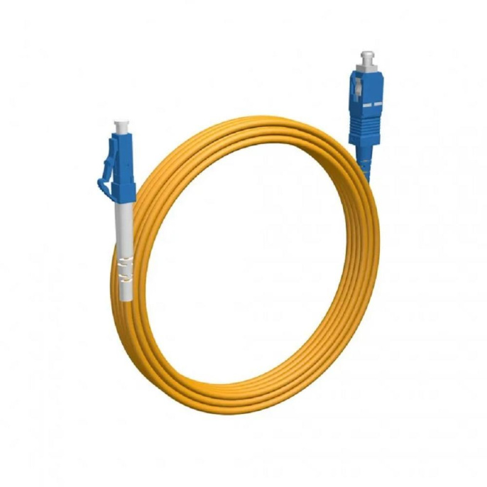 Rexant 50-1114-2 Патч-корд оптический одномодовый SM 9/125 OS2 разъемы zip-cord LC/UPC-SC/UPC 3мм Simplex LSZH 2м желтый