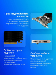 Видеокарта MSI PCI-E 2.0 GT 710 2GD3H LP NVIDIA GeForce GT 710 2Gb 64bit DDR3 954/1600 DVIx1 HDMIx1 CRTx1 HDCP Ret low profile