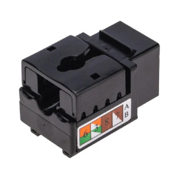 Rexant 02-0255 Модуль вставка Keystone, UTP неэкранированный, CAT 6, тип 90 градусов, Dual IDC, черный PRO
