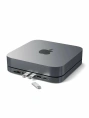 USB док станция с подставкой Satechi Mac Mini Stand & Hub для Mac Mini. Порты: 1x USB-C, 3 x USB, 3,5mm AUX, SD, microSD. Цвет: серый космос. (ST-ABHFM)