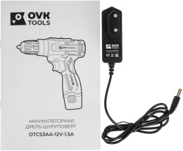 Дрель-шуруповерт Ovk Tools OTCS3AA-12V-1.5A 12Вт аккум. патрон:быстрозажимной (кейс в комплекте)