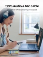 Удлинительный аудиокабель CABLETIME CF19E (CT-AE35M-AG0.5) 0,5 м, стерео 3,5 мм - Black Braided