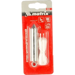 Отвес цилиндрический 100 г; шнур 5 м MATRIX 84836