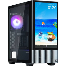 Корпус Zalman Z10 DS Черный материал: сталь, окно: закалённое стекло, 2хUSB3.0, 1xUSB Type-C, Audio, без БП, 2x2.5” и 2x3.5”/2.5″, 7+3 вертикальных слотов расширения, ATX, длина видеокарты: 395 мм, высота кулера: 173 мм, воздушное охлаждение: спереди 3