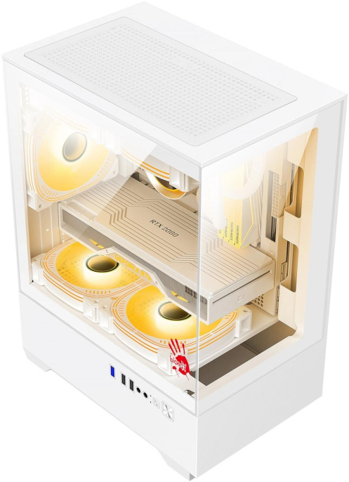 Корпус mATX BLOODY CC-125, Mini-Tower, без БП, белый [cc-125-wh]