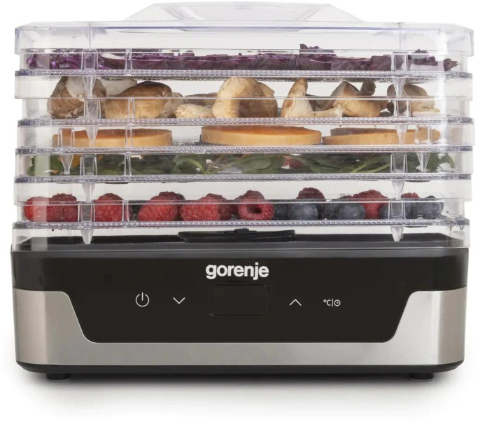 Сушка для фруктов и овощей Gorenje FDK400DE 5под. 240Вт нержавеющая сталь