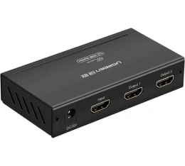 Сплиттер UGREEN 40201 (40201EU) HDMI 1x2 Splitter с адаптером питания 5V 1A DC. Цвет: черный