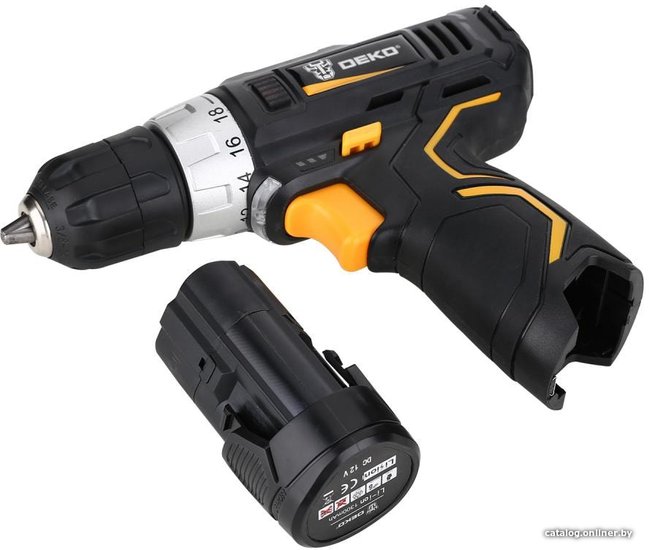 Аккумуляторная дрель-шуруповерт DEKO GCD12DU3 SET2 FU-Li-Ion + оснастка 13 шт, 12 В, 1х1.5 Ач, з/у 063-4146