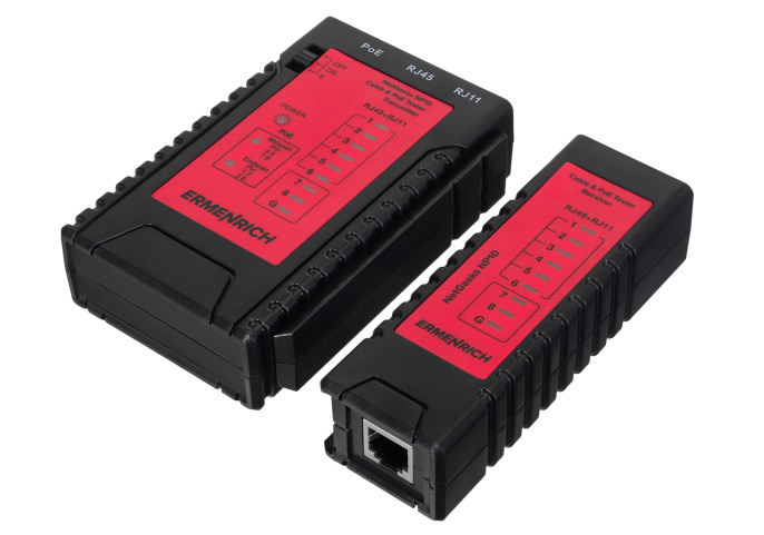 Кабельный тестер Ermenrich NetGeeks NP10, красный
