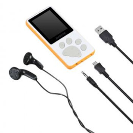 MP3 плеер Digma S4 flash,  8ГБ,  белый/оранжевый