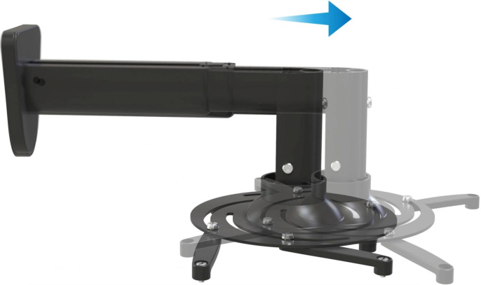 Кронштейн для проектора Cactus CS-VM-PR05B-BK, до 10кг, настенный, поворот и наклон, черный