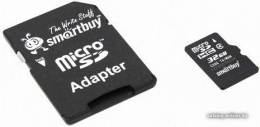 Карта памяти SmartBuy microSDHC Class 10 32GB (SB32GBSDCL10-01) 32 ГБ, класс 10, чтение: 10 МБ/с, запись: 10 МБ/с, адаптер