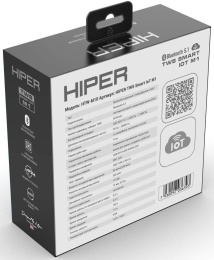 Гарнитура внутриканальные Hiper TWS Smart IoT M1 серый беспроводные bluetooth в ушной раковине HTW-M10