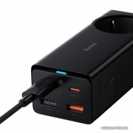Удлинитель Baseus PSZM000901 GaN3 Pro Desktop Powerstrip AC+2U+2C 65W EU Black CCGAN65-1ACE