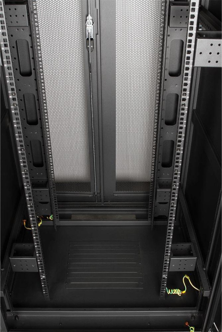Шкаф серверный Lanmaster TWT-CBB-42U-8X10-P1 напольный 42U 800x1000мм пер.дв.перфор. задн.дв.перфор.2-хст. 2 бок.пан. 800кг черный