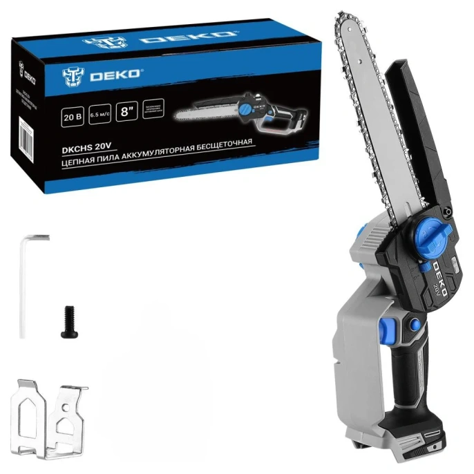 Пила цепная аккумуляторная бесщеточная DEKO DKCHS 20V, 20В, без ЗУ и АКБ 085-2015