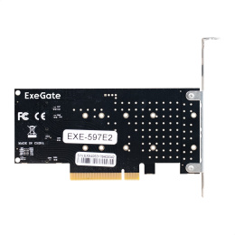 Переходник ExeGate EXE-597E2 (2 x M.2 M key -> PCI-E x8 v3.0, для установки двух SSD M.2 2230/2242/2260/2280/22110 M key NGFF в слот PCI-E, материнская плата должна быть c функцией Bifurcation PCI-E) EX298298RUS