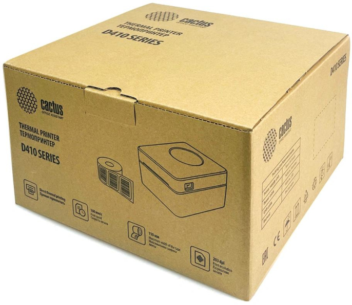 Принтер этикеток Cactus CS-TP-D410U-W,  белый
