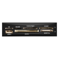 Картридер USB2.0 ExeGate <CR-415> 3.5", мультиформатный: CF/SD/MMC/MS/MS Duo/MS pro/T flash, черный, металл EX283581RUS
