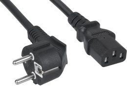Шнур питания Cabeus PC-186-VDE-3M C13-Schuko проводник.:3x0.75мм2 3м 220/250В 6А черный