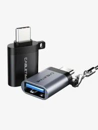 Адаптер CABLETIME CP71B (CT-OTG-CMAF-ABL) USB-C Male to USB3.0 A Female OTG С петлей для шнурка. Алюминий