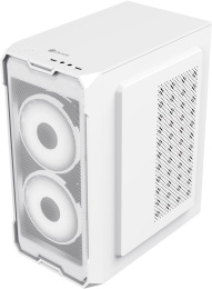 Корпус mATX Oklick OCC-MN302F, Mini-Tower, без БП, белый