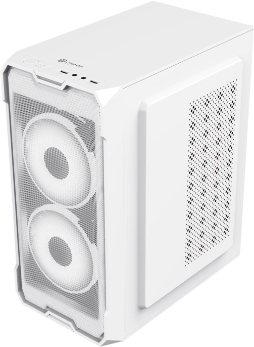Корпус mATX Oklick OCC-MN302F, Mini-Tower, без БП, белый