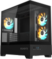 Корпус Gigabyte C201 Panoramic Черный GB-C201P материал: сталь, окно: закаленное стекло, 2хUSB3.0, Audio, без БП, 2x3.5” и 1x2.5”, 2x2.5”/3.5″, 5 слотов расширения, mATX, длина видеокарты: 410 мм, воздушное охлаждение: сверху 3х120мм/2х140мм, сбоку: 2х