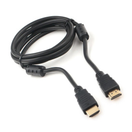 Кабель HDMI Cablexpert 19M/19M, v2.0, медь, позол.котакты, экран, 2 фер.кольца, 1.8м, черный, пакет CCF2-HDMI4-6