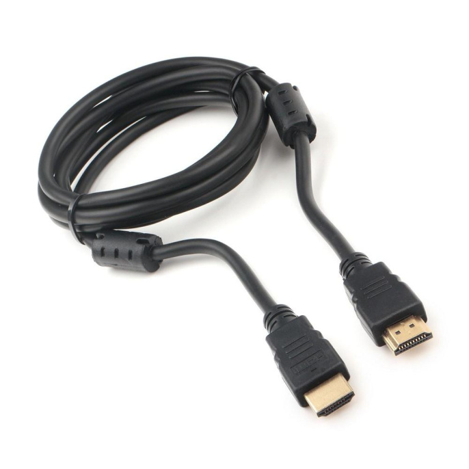 Кабель HDMI Cablexpert 19M/19M, v2.0, медь, позол.котакты, экран, 2 фер.кольца, 1.8м, черный, пакет CCF2-HDMI4-6