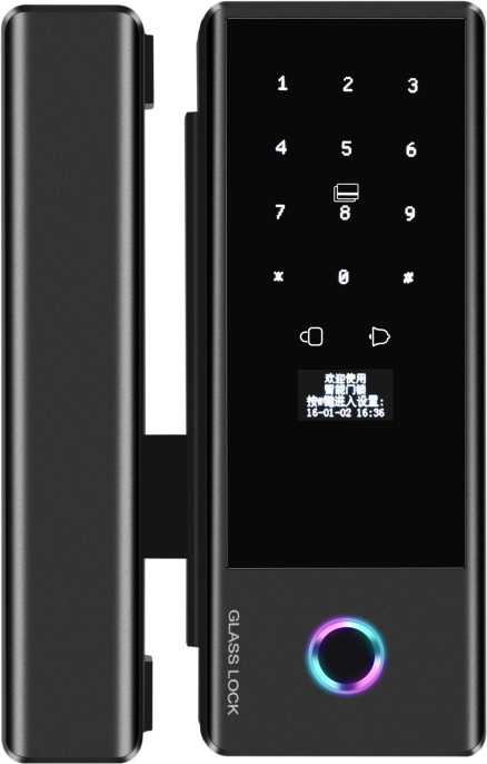 Умный дверной замок roome Smart Tuya Fingerprint lock GS1 (цвет: черный, для стеклянной двери)