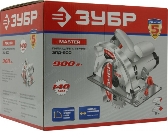 Циркулярная пила Зубр ЗПД-900, 140мм