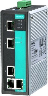 Промышленный управляемый резервируемый коммутатор MOXA EDS-405A,5 портов 10/100BaseT X , IP30, от 0 до 60°C, DIN-Rail
