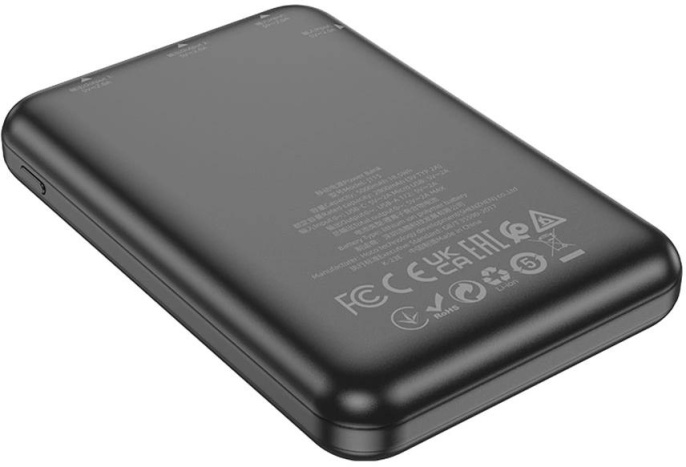 Мобильный аккумулятор Hoco J115 5000mAh 18.5W 2A 2xUSB-A черный 28547231